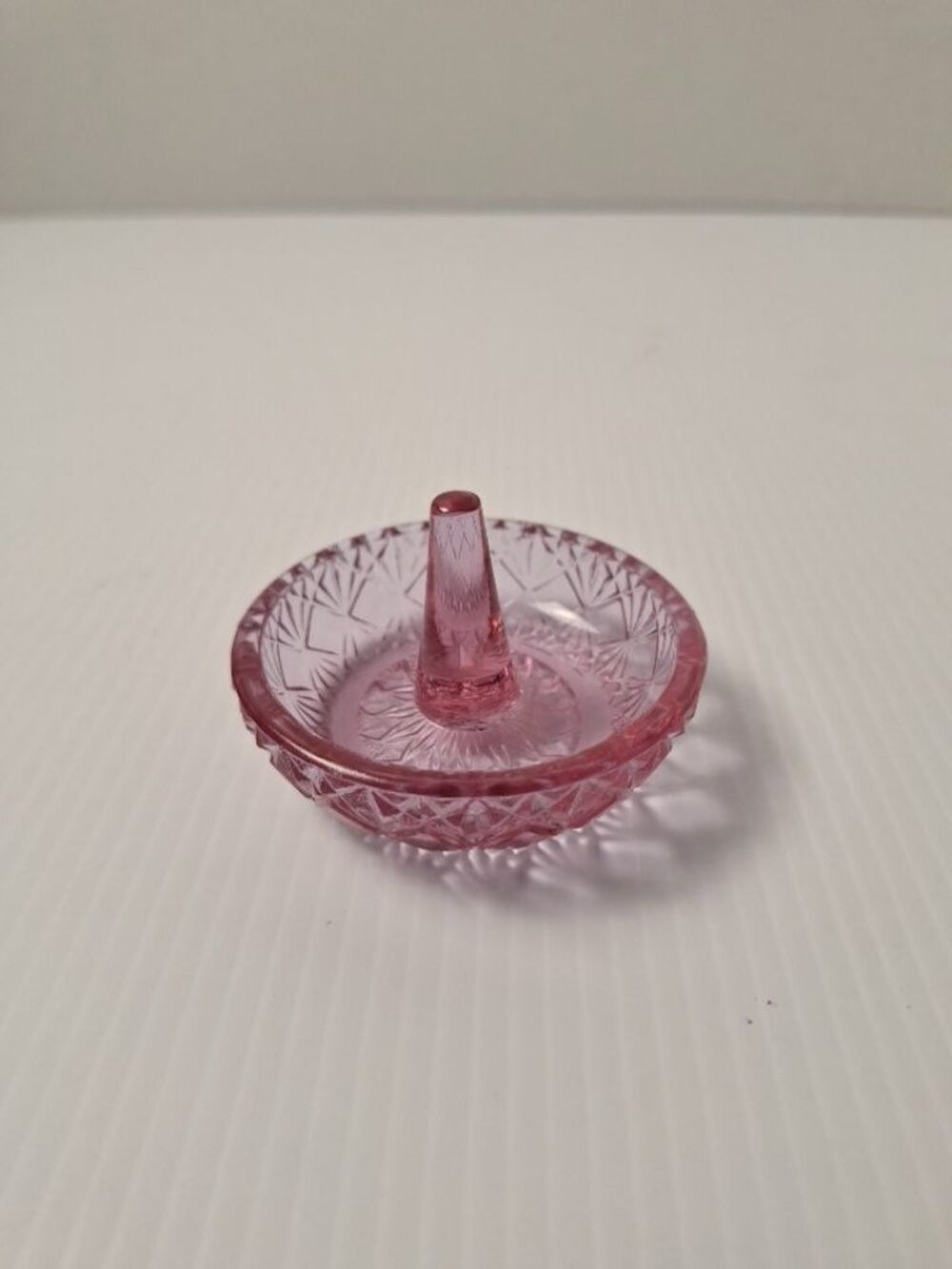 VINTAGE 1980'S FENTON GLASS DUSTY ROSE PINK RING TRINKET HOLDER #8 STAMPED